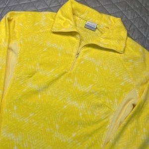 Columbia Yellow & White 1/4 Zip Fleece Pullover. Size XL. Worn one time.